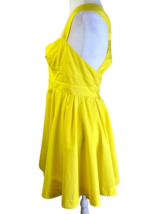 French Connection Yellow Fit-and-Flare Mini Dress Size 4 - Picture 5 of 11
